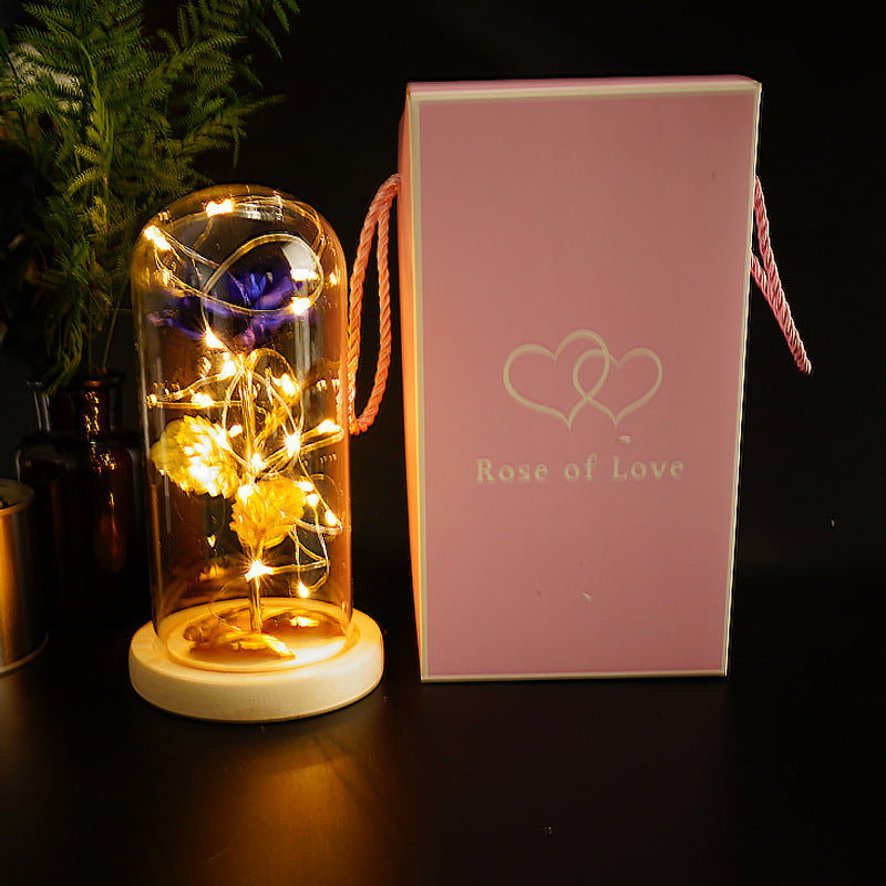 Preserved Gold-Foil Rose in Glass Dome | Luxury Gift for Mother’s Day, Valentine’s & Birthday