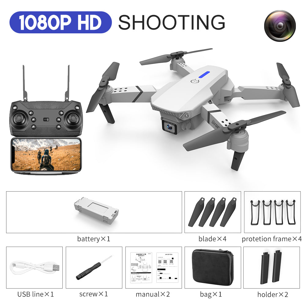 E88 Foldable HD Drone – 4K Dual Camera RC Quadcopter with FPV & GPS Functions