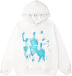 Women’s Graffiti Print Hoodie – Retro Streetwear Pullover | Warm Brushed Casual Hoodie