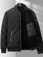 Men's Quilted Bomber Jacket – Lightweight, Windproof Puffer Outerwear