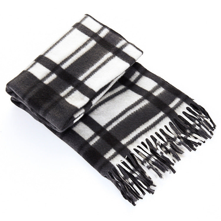 Premium Plaid Thermal Scarf – Unisex British Retro Wrap for Winter