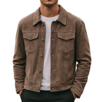 Men’s Deer-Suede Lapel Work Jacket | Winter Outerwear with Classic Style