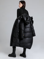 Women’s Long Hooded Self-Heating Graphene Cotton-Padded Jacket | Thermal Winter Outerwear