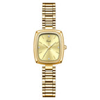 Niche Small Gold Dress Watch – Women's Rectangular Vintage Quartz