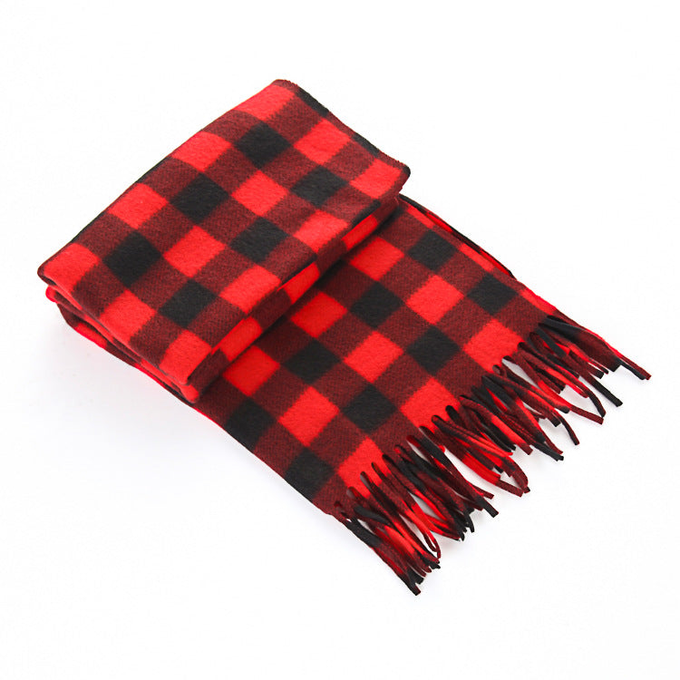 Premium Plaid Thermal Scarf – Unisex British Retro Wrap for Winter