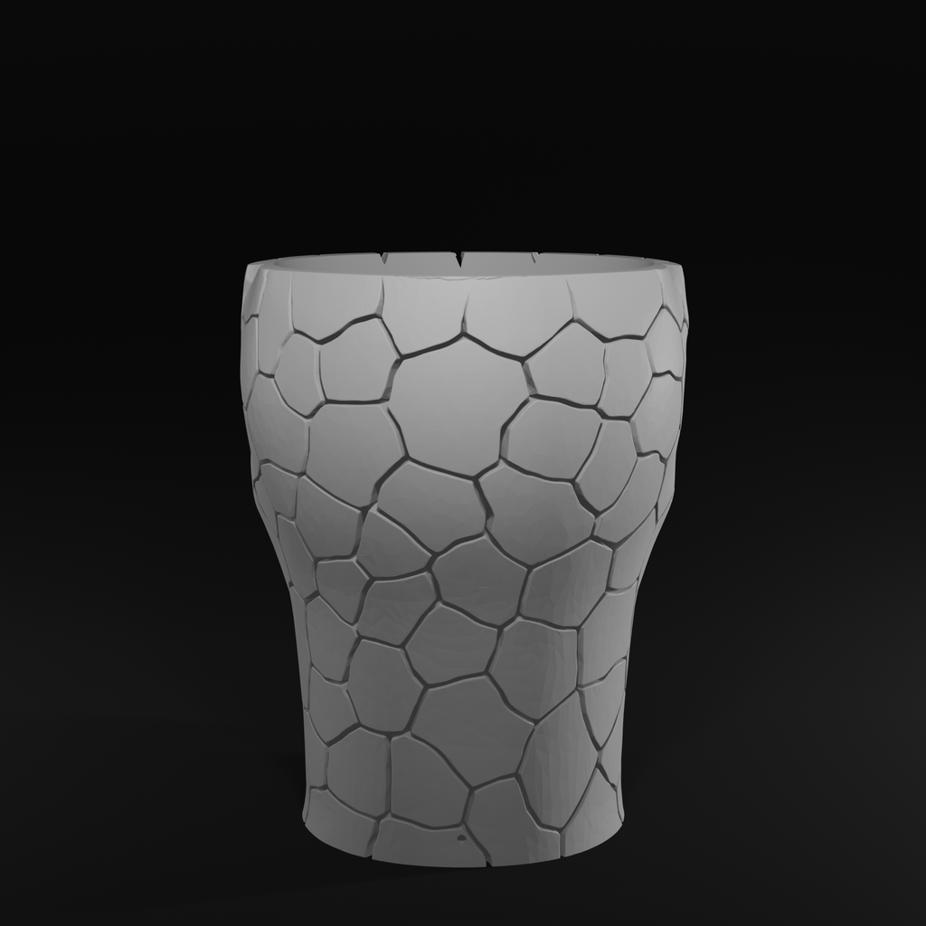 Cracked Face Planter STL File for 3D Printing – Modern Sculptural Pot