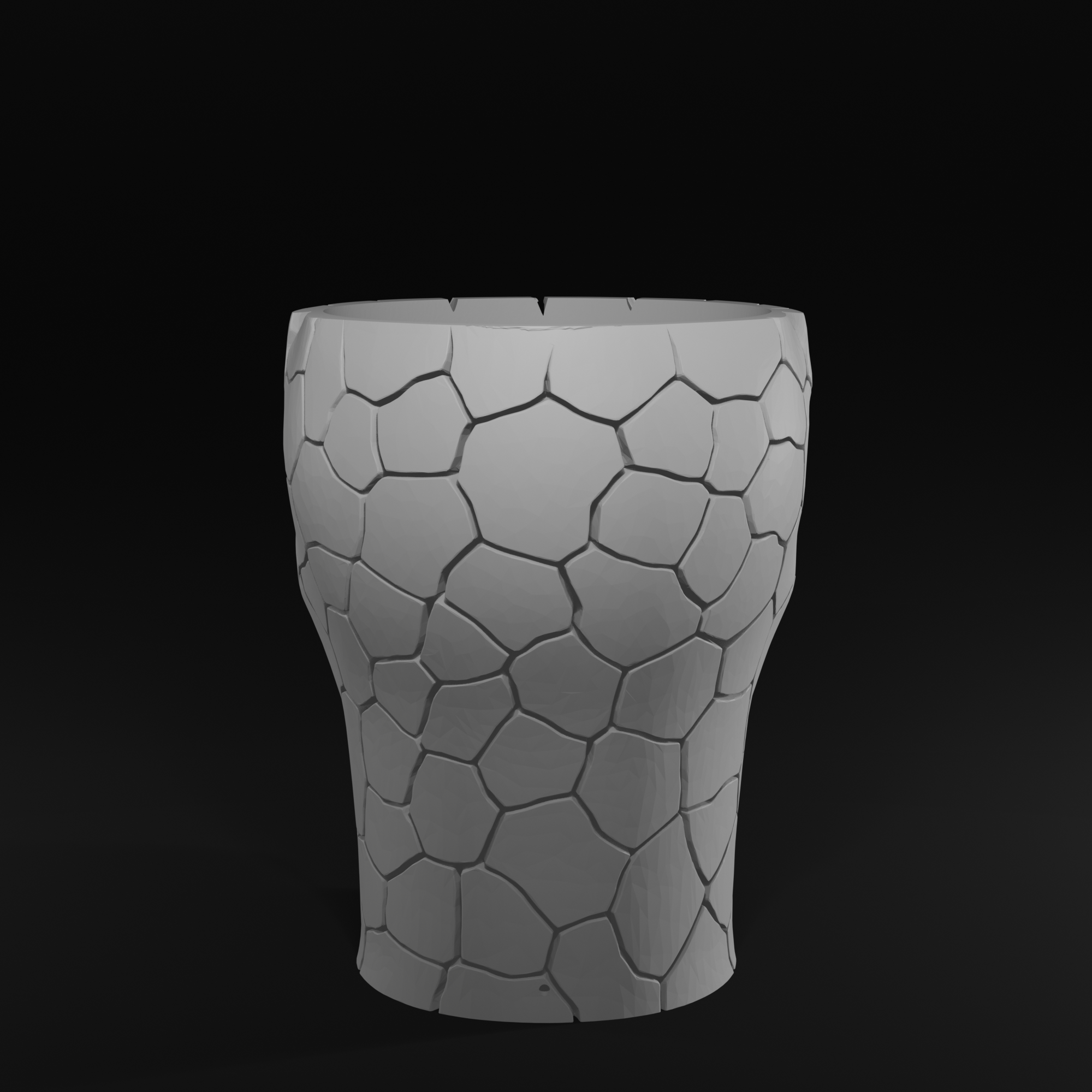 Cracked Face Planter STL File for 3D Printing – Modern Sculptural Pot