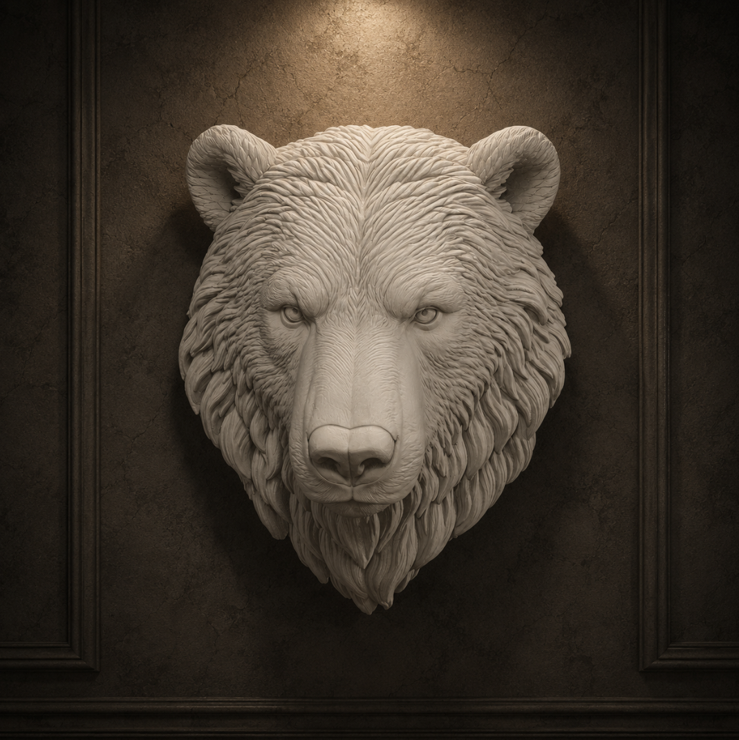 Bear Wall Art STL File for 3D Printing – Rustic Wildlife Decor Main image