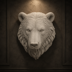 Bear Wall Art STL File for 3D Printing – Rustic Wildlife Decor