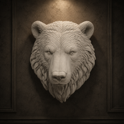 Bear Wall Art STL File for 3D Printing – Rustic Wildlife Decor