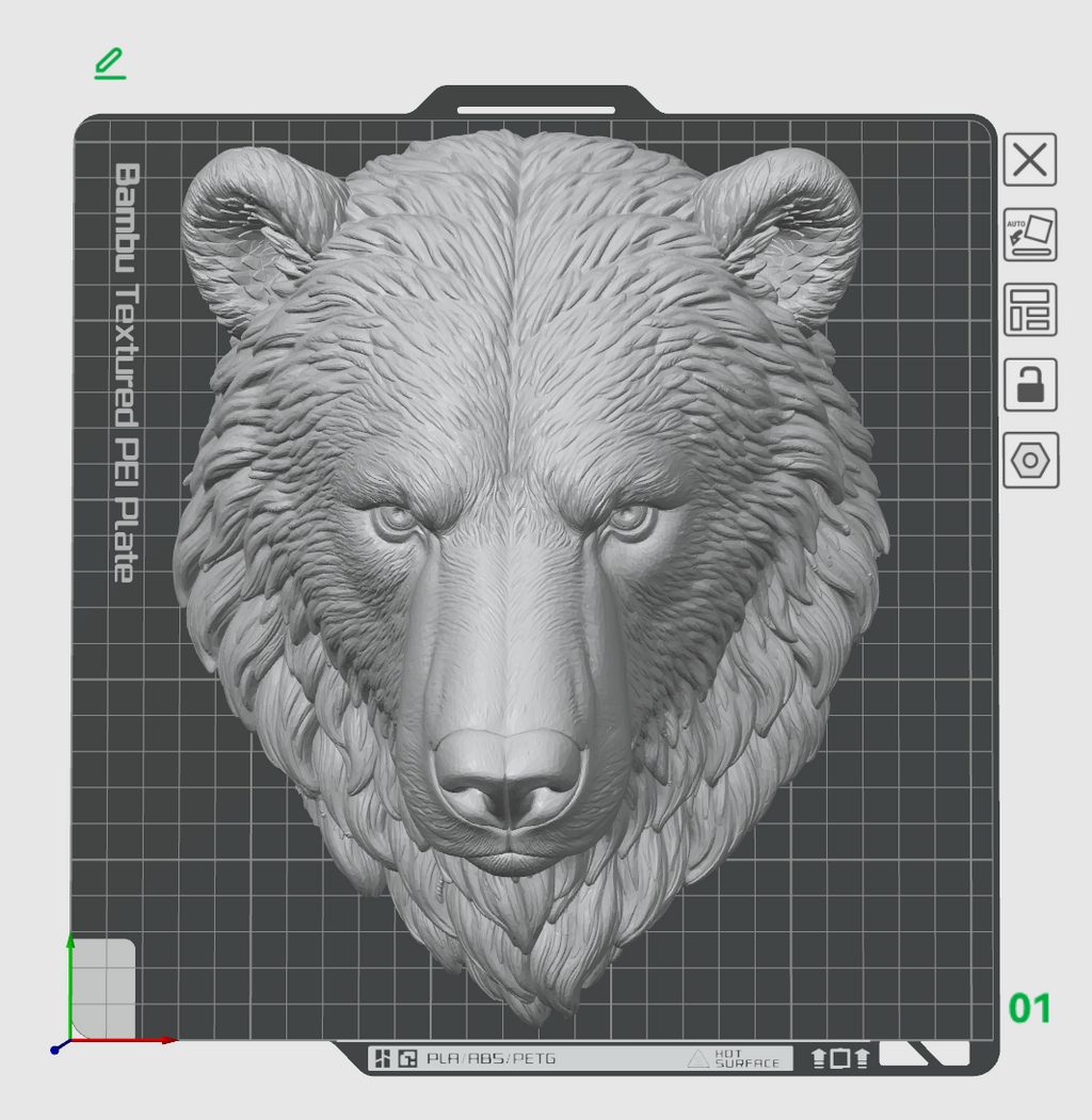 Bear Wall Art STL File for 3D Printing – Rustic Wildlife Decor