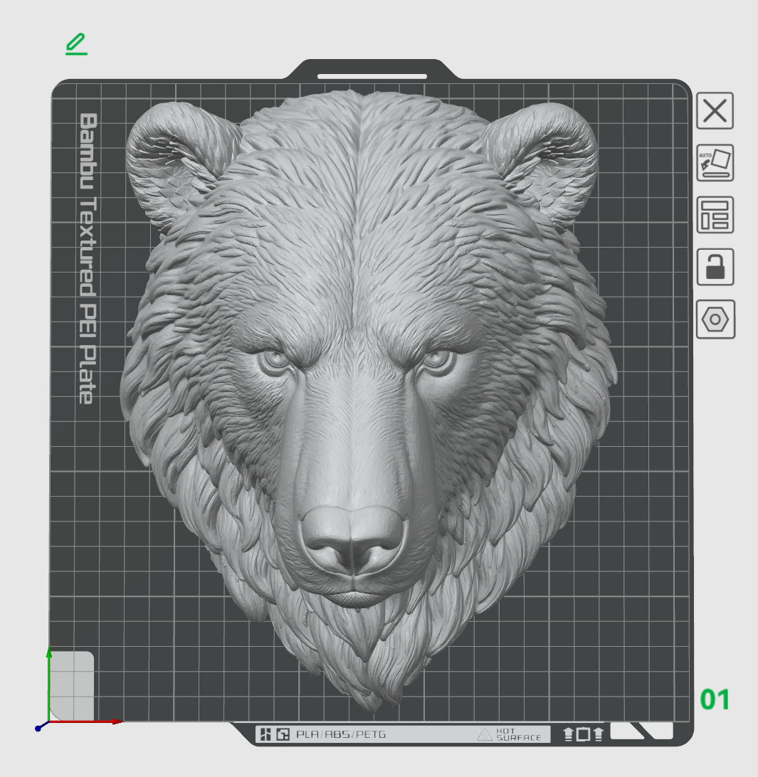 Bear Wall Art STL File for 3D Printing – Rustic Wildlife Decor