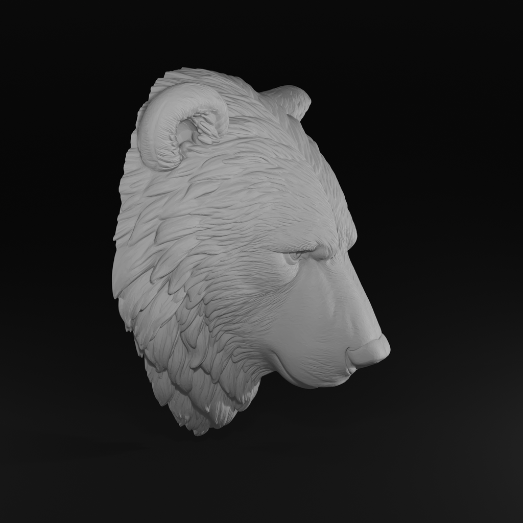 Bear Wall Art STL File for 3D Printing – Rustic Wildlife Decor