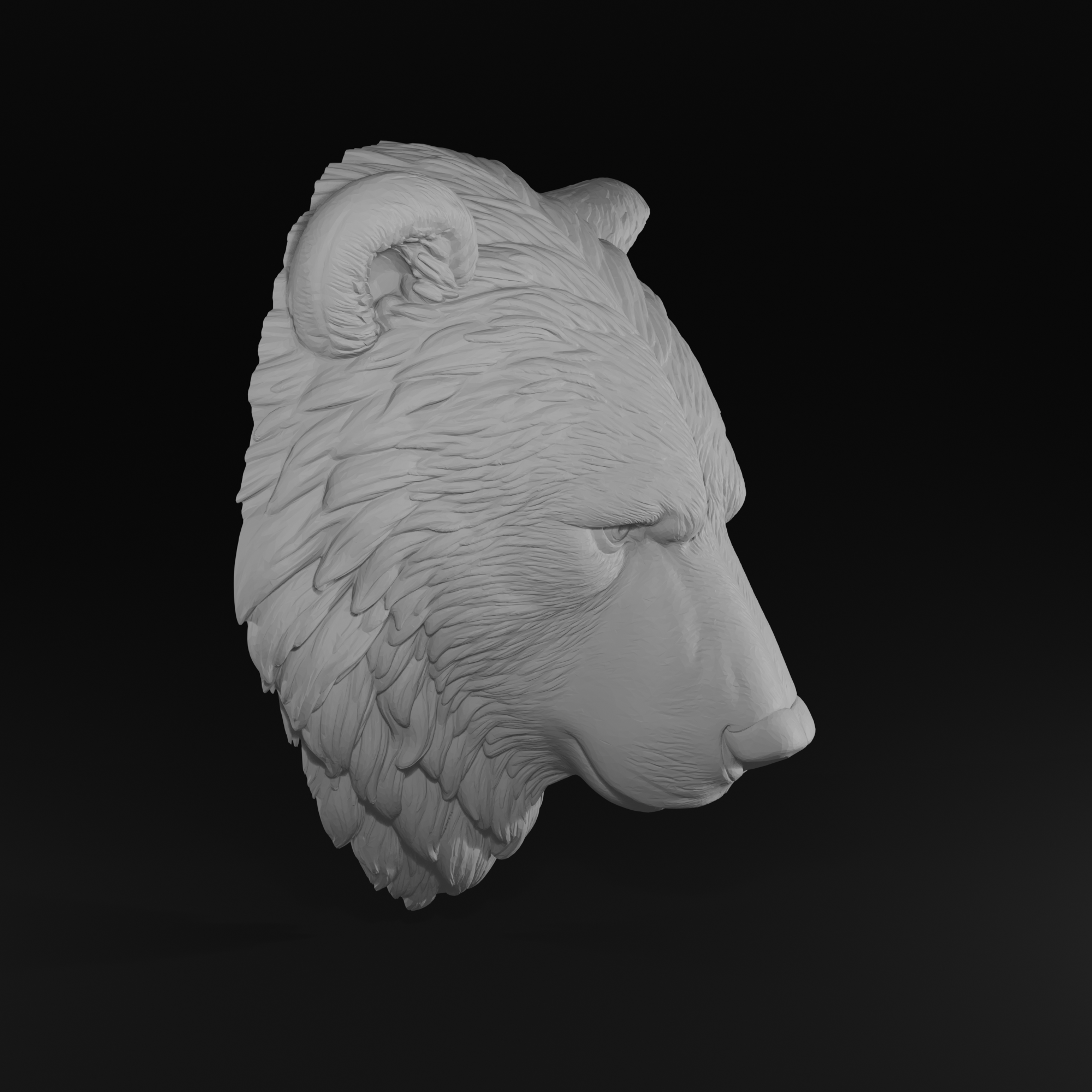 Bear Wall Art STL File for 3D Printing – Rustic Wildlife Decor