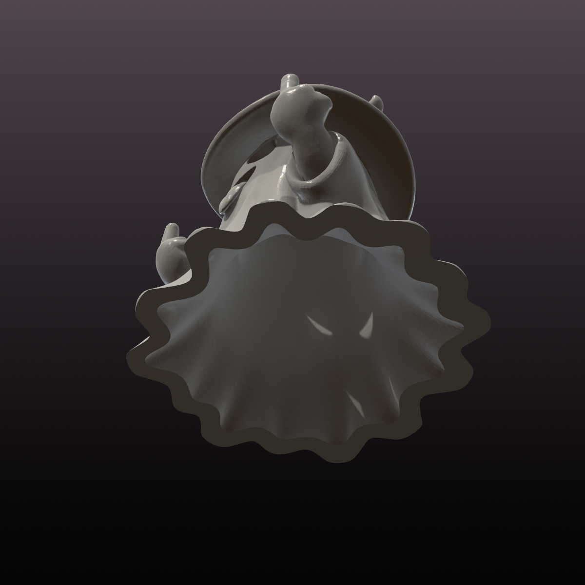 Rude Witch Ghost LED Tealight Cover STL – Halloween 3D Print File