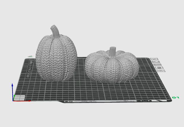 Knitted Pumpkin Set STL Files – Two Cozy Fall Decor Pumpkins for 3D Printing