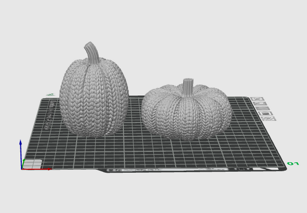 Knitted Pumpkin Set STL Files – Two Cozy Fall Decor Pumpkins for 3D Printing