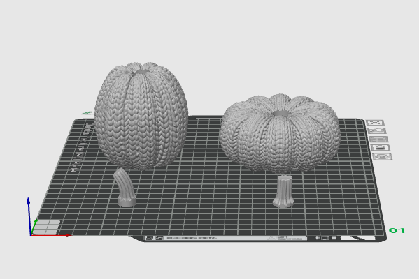 Knitted Pumpkin Set STL Files – Two Cozy Fall Decor Pumpkins for 3D Printing