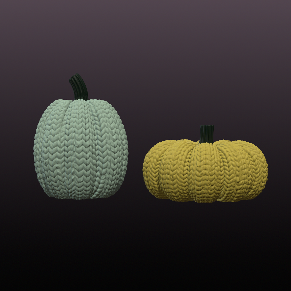 Knitted Pumpkin Set STL Files – Two Cozy Fall Decor Pumpkins for 3D Printing