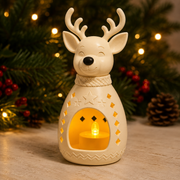 Christmas Reindeer LED Tealight Holder STL File – 3D Printable Holiday Lantern Decor