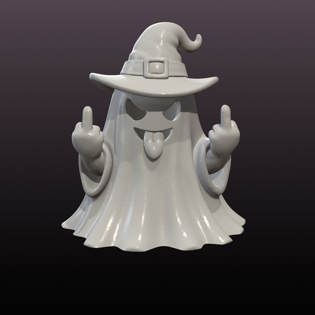 Rude Witch Ghost LED Tealight Cover STL – Halloween 3D Print File