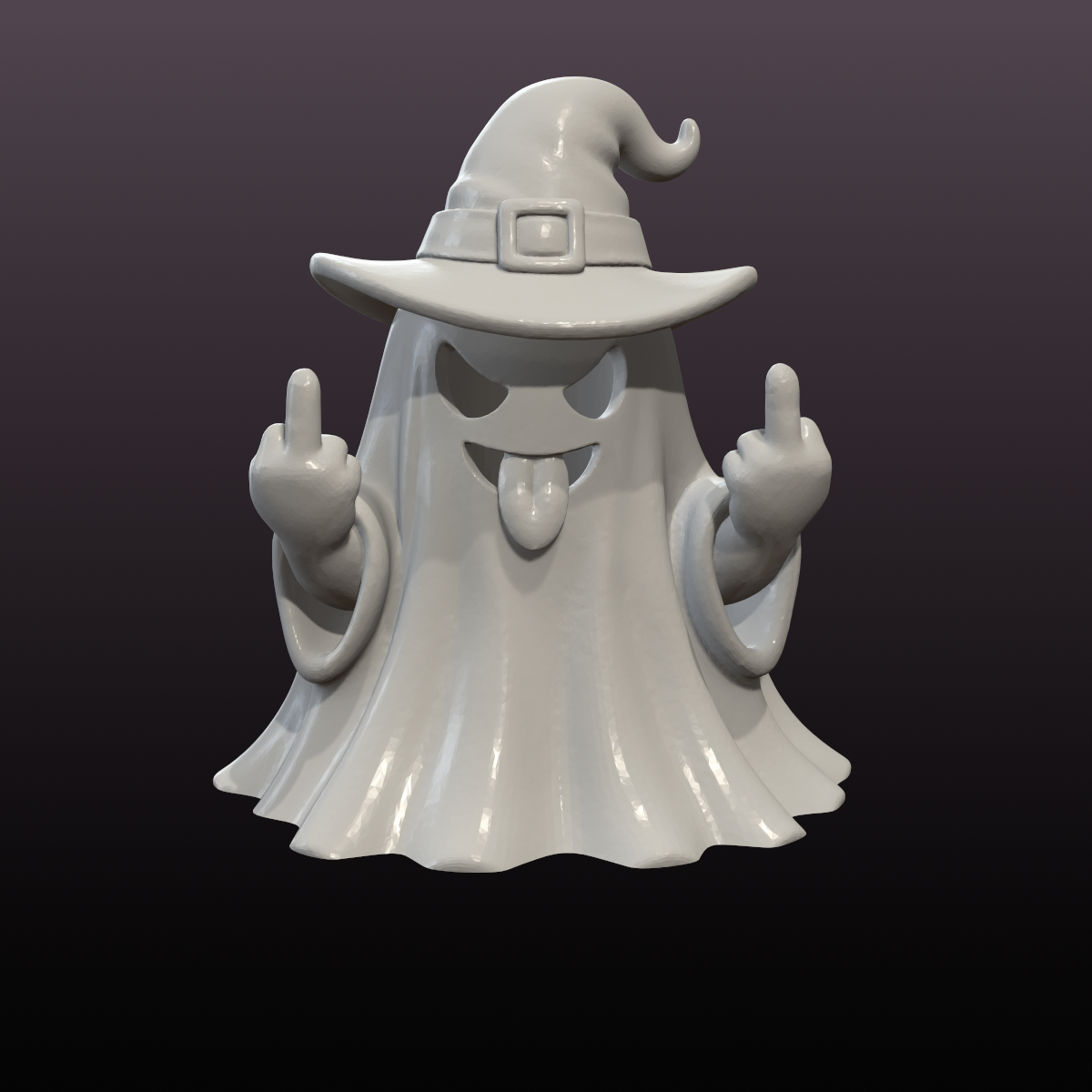 Rude Witch Ghost LED Tealight Cover STL – Halloween 3D Print File