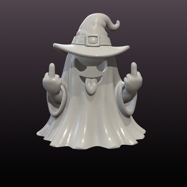 Rude Witch Ghost LED Tealight Cover STL – Halloween 3D Print File