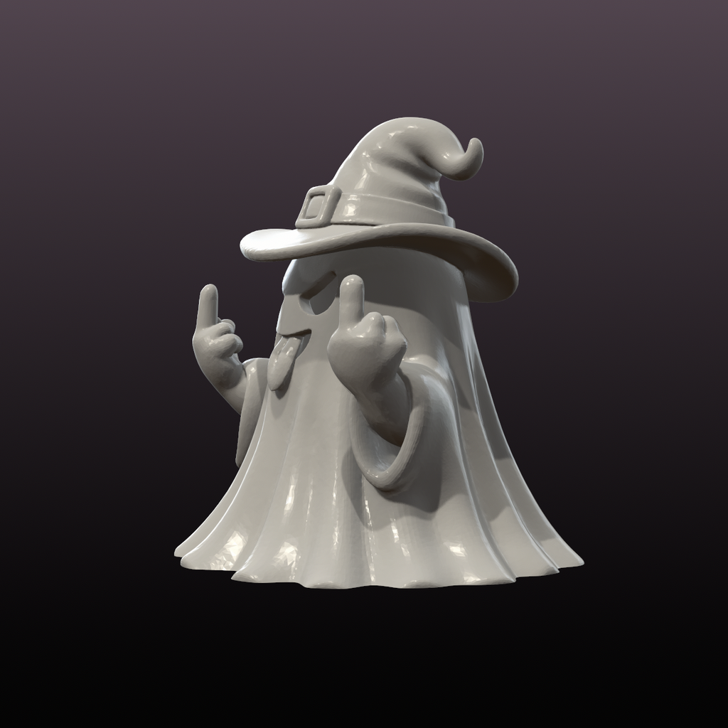 Rude Witch Ghost LED Tealight Cover STL – Halloween 3D Print File