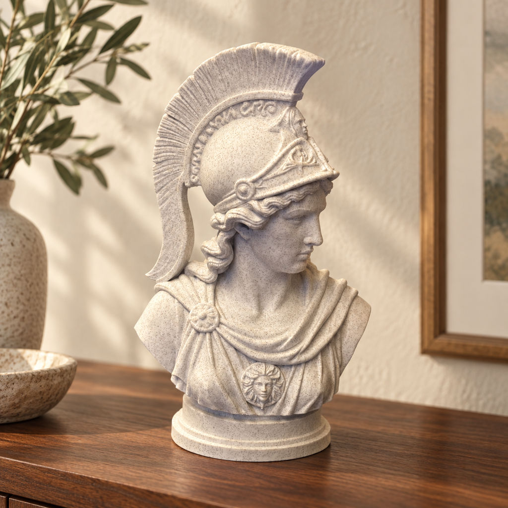 Athena Bust Statue – Greek Goddess Sculpture for Classical Home Decor