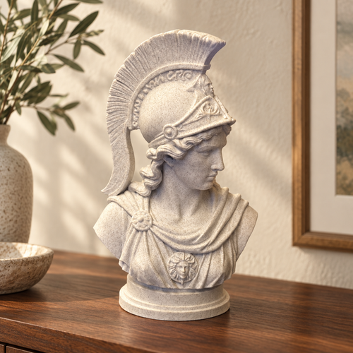 Athena Bust Statue – Greek Goddess Sculpture for Classical Home Decor