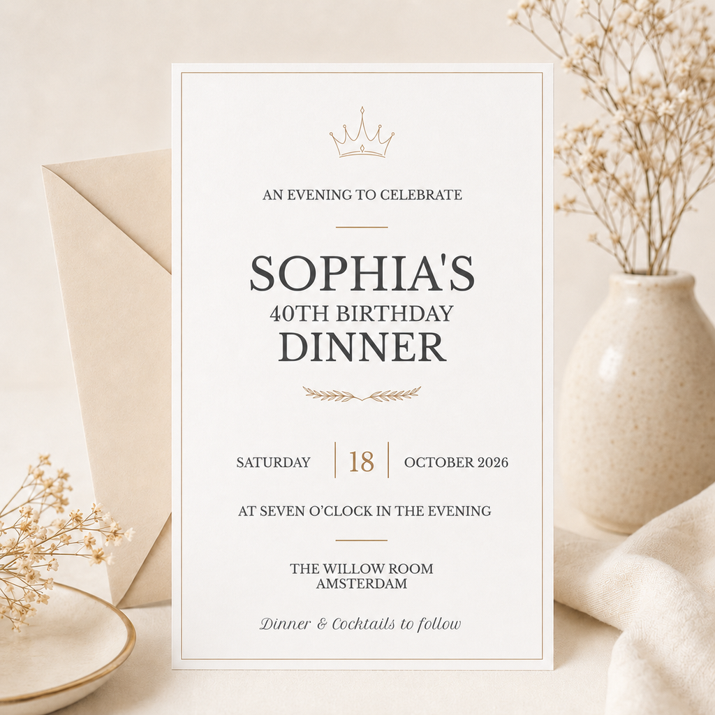 Birthday Dinner Invitation Canva Template – Editable 5x7 Invite