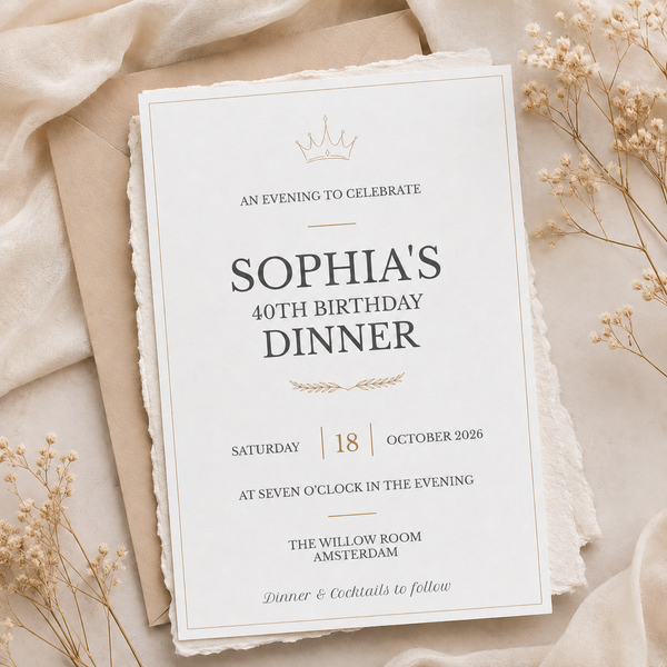 Birthday Dinner Invitation Canva Template – Editable 5x7 Invite