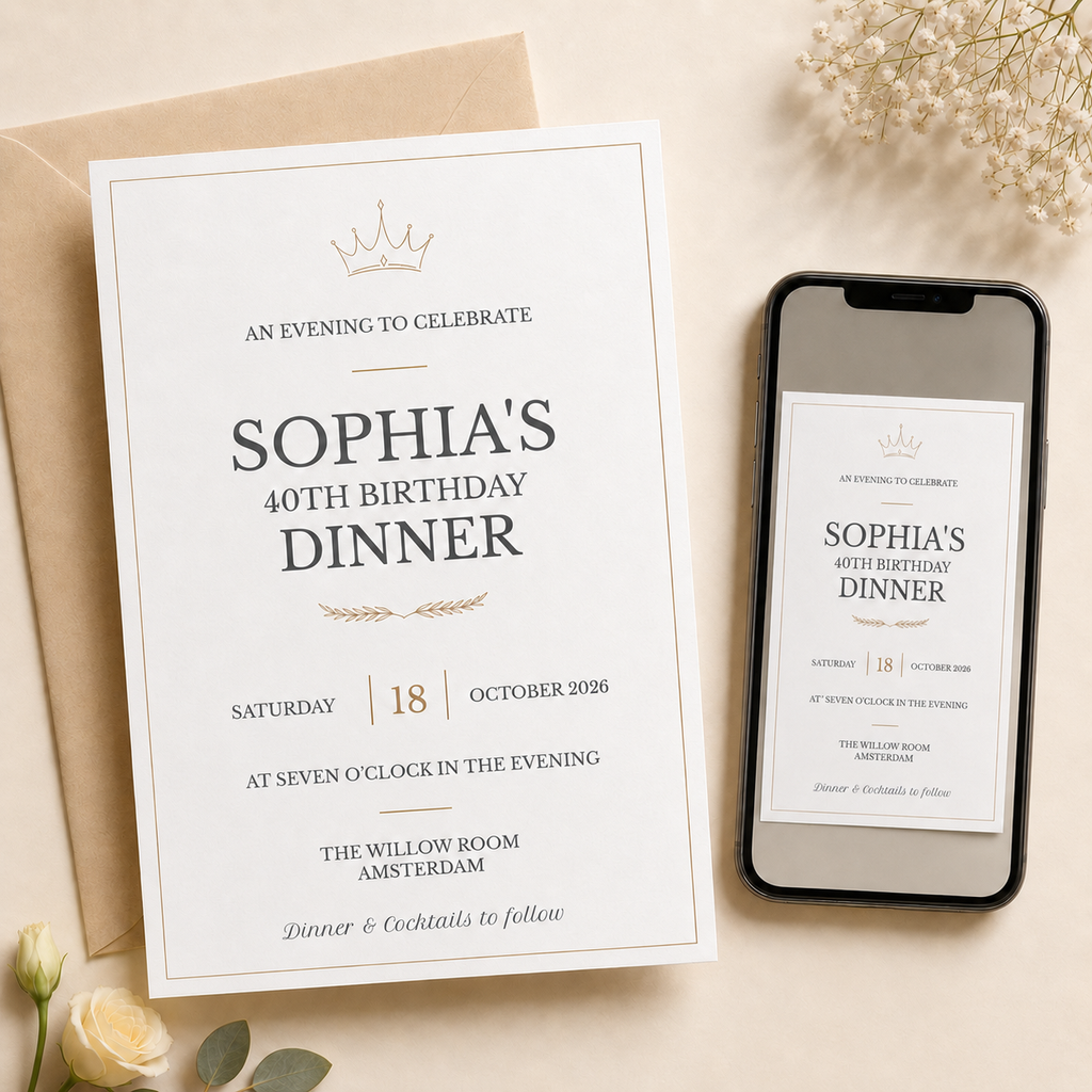 Birthday Dinner Invitation Canva Template – Editable 5x7 Invite