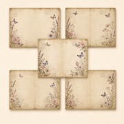 Botanical Butterfly Junk Journal Pages Printable PDF – Vintage Floral Paper Pack A4 & US Letter