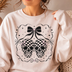 Coquette Checkered Skull Bow PNG | Gothic Pink Shirt Design