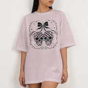Coquette Checkered Skull Bow PNG | Gothic Pink Shirt Design