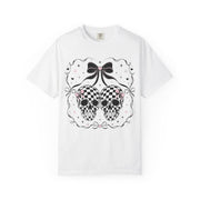 Coquette Checkered Skull Bow PNG | Gothic Pink Shirt Design