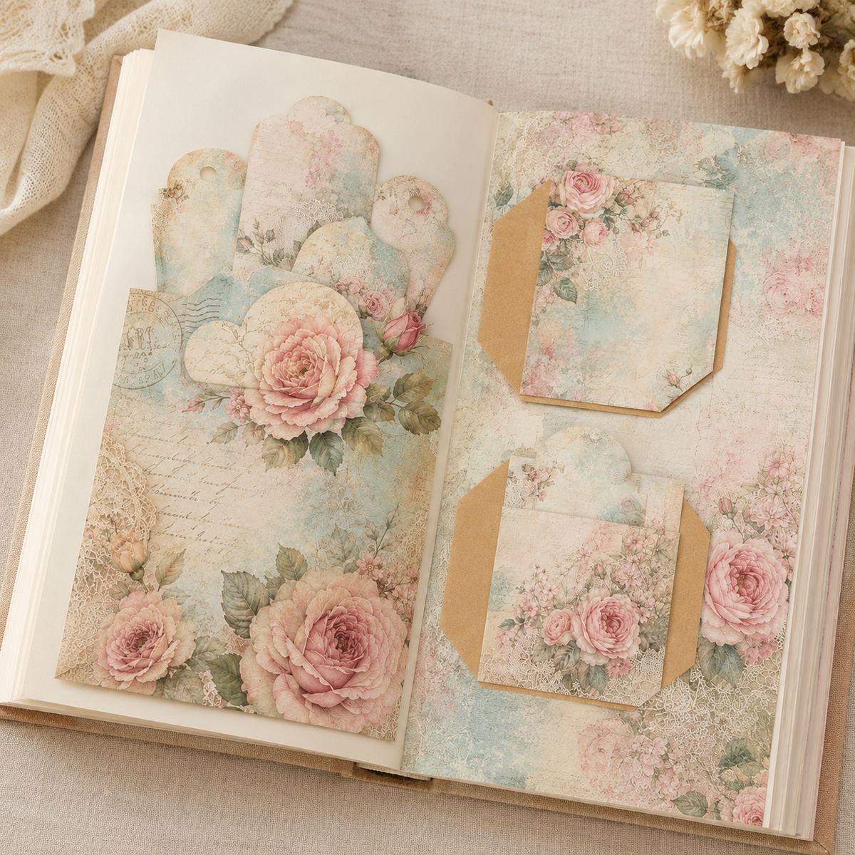 Cottage Rose Junk Journal Mini Kit Printable PDF File
