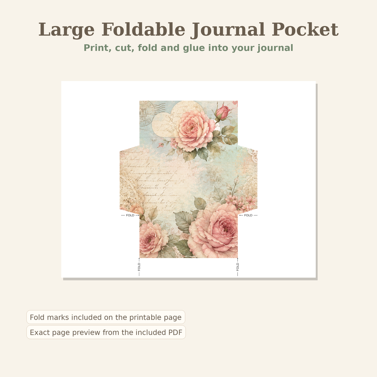 Cottage Rose Junk Journal Mini Kit Printable PDF File