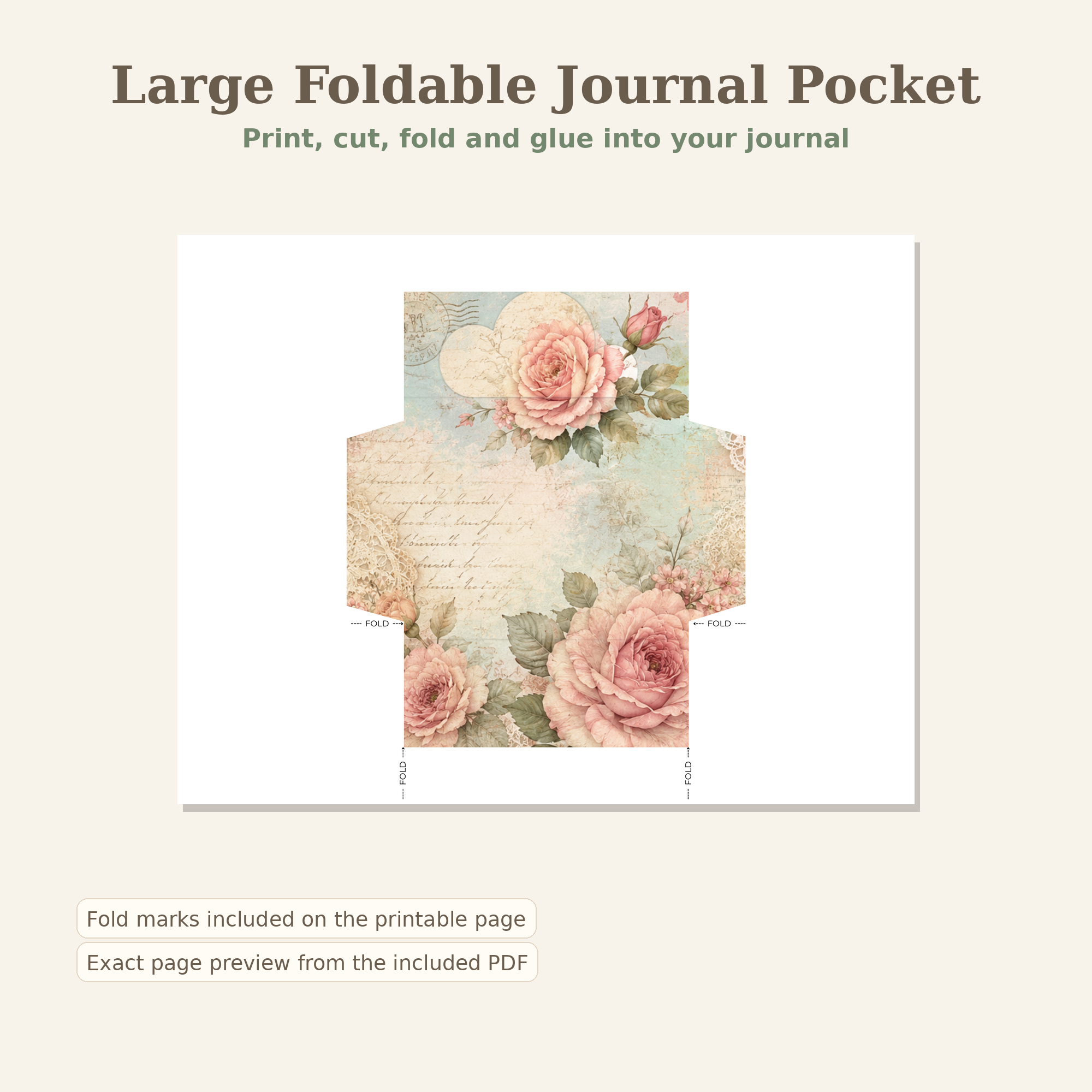 Cottage Rose Junk Journal Mini Kit Printable