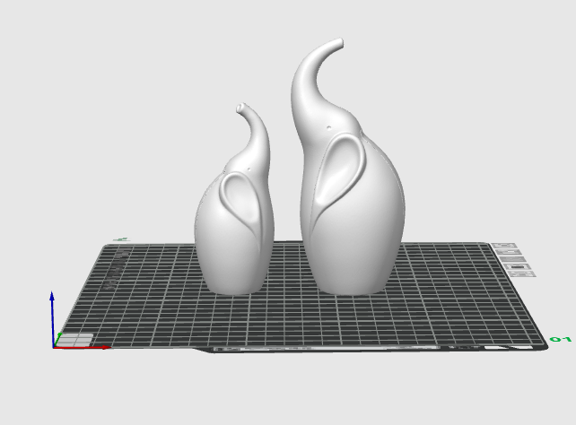 Modern Elephant Decor Set STL Files – 2 Minimalist Elephant Statues for 3D Printing