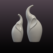 Modern Elephant Decor Set STL Files – 2 Minimalist Elephant Statues for 3D Printing