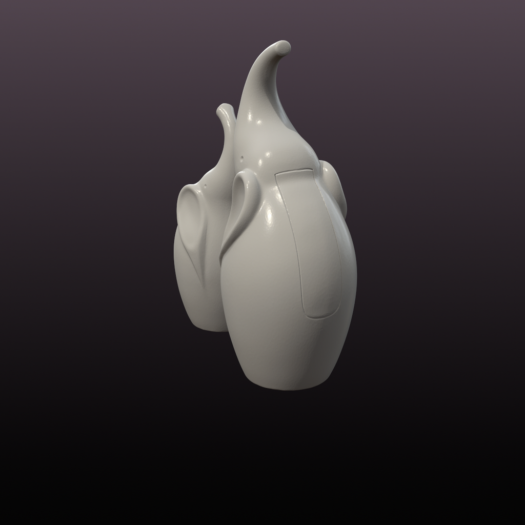 Modern Elephant Decor Set STL Files – 2 Minimalist Elephant Statues for 3D Printing