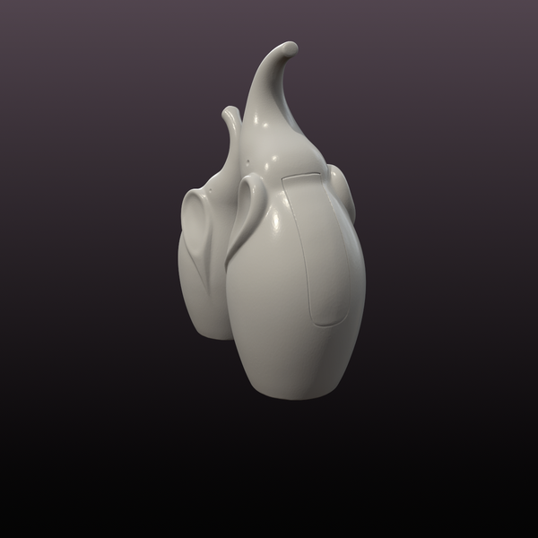 Modern Elephant Decor Set STL Files – 2 Minimalist Elephant Statues for 3D Printing