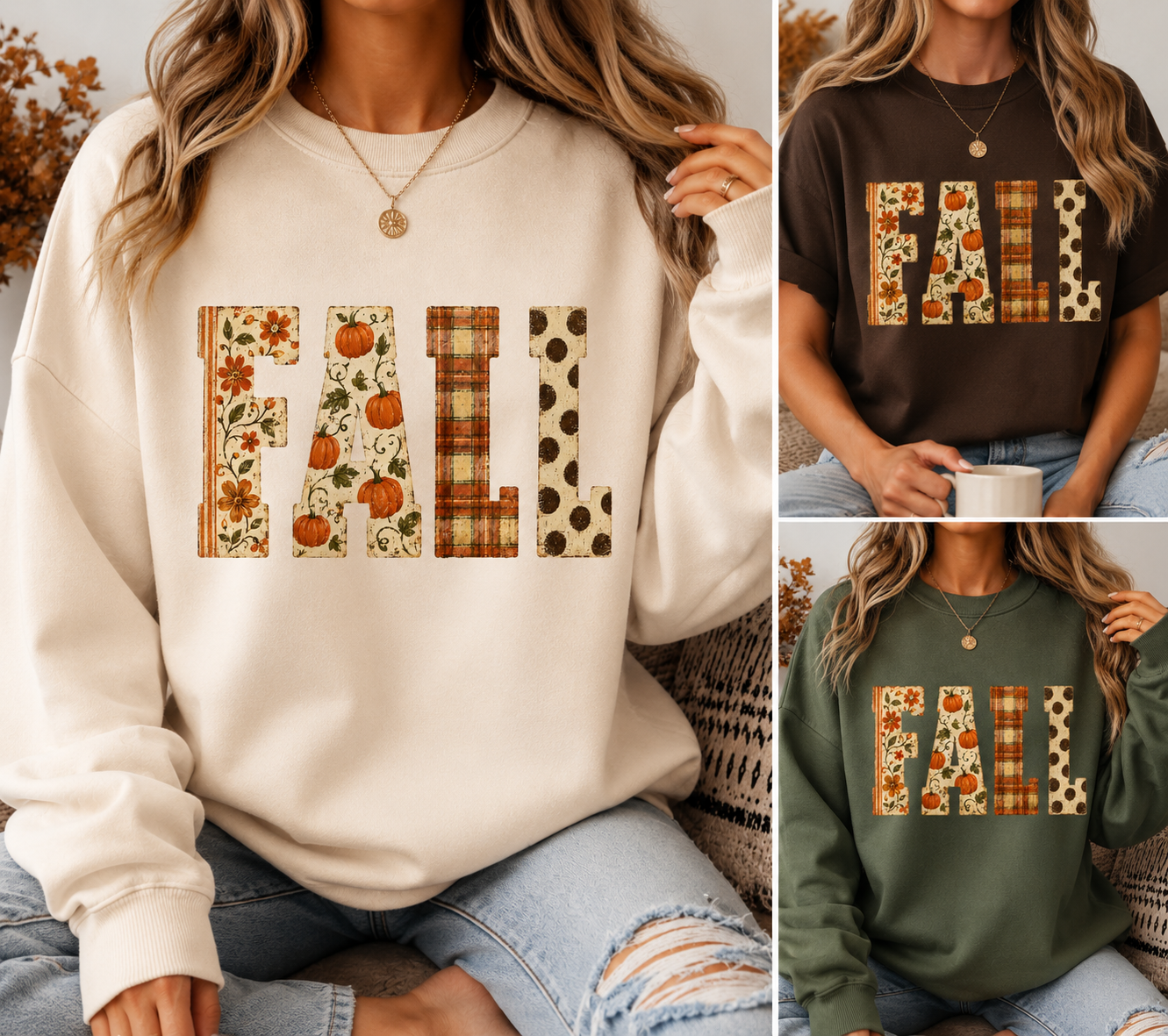 Fall PNG Shirt Design – Distressed Autumn Letter Sublimation Graphic