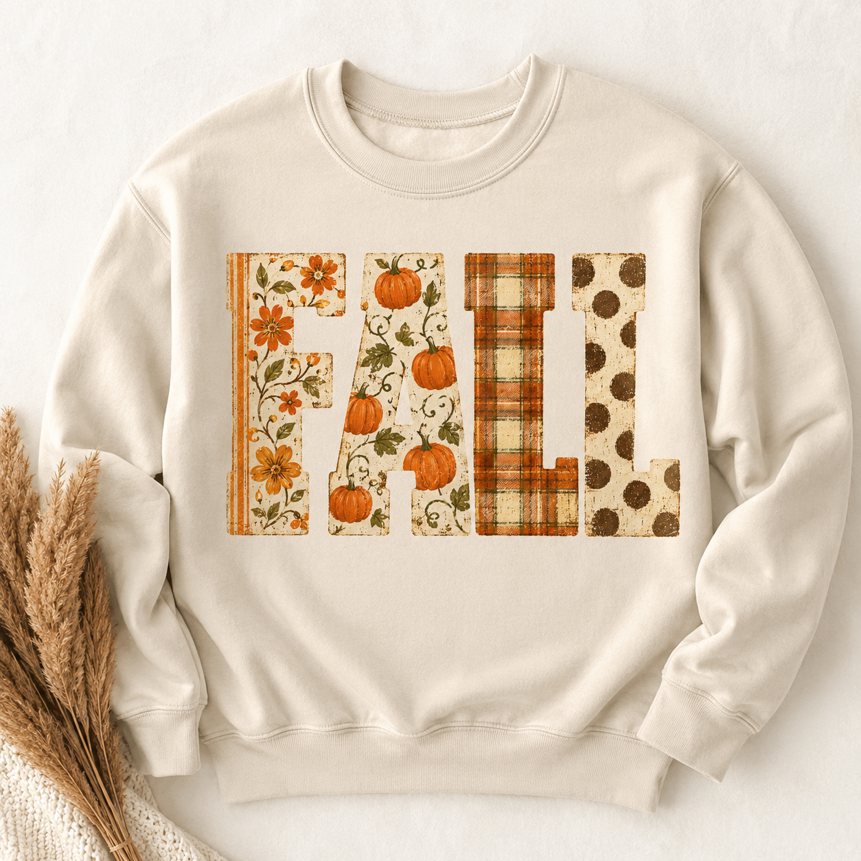 Fall PNG Shirt Design – Distressed Autumn Letter Sublimation Graphic