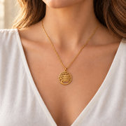 Personalized Family Tree Necklace with Up to 4 Engraved Names – Gold-Tone Pendant