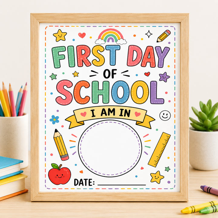 First Day of School Sign Printable | Back to School Photo Prop Poster 8x10 11x14 A4