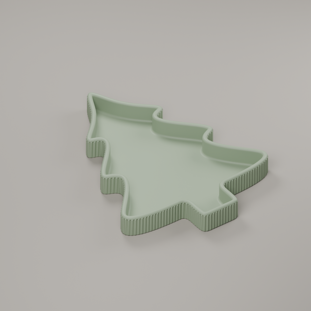 Fluted Christmas Tree Tray STL – Holiday Trinket and Jewelry Organizer
