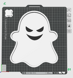 Halloween Ghost Candy Tray STL File | 3D Printable Spooky Candy Bowl with Recessed Face